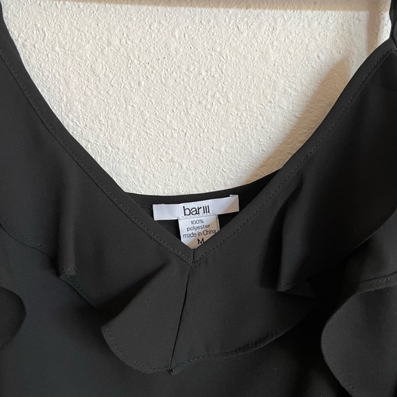 NWOT Bar III Black Frill Off Shoulder Top - Picture 2 of 3
